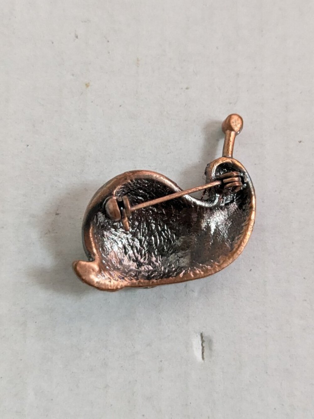 Pave Rhinestone Small Snail Slug Brooch Pin - Picture 5 of 5